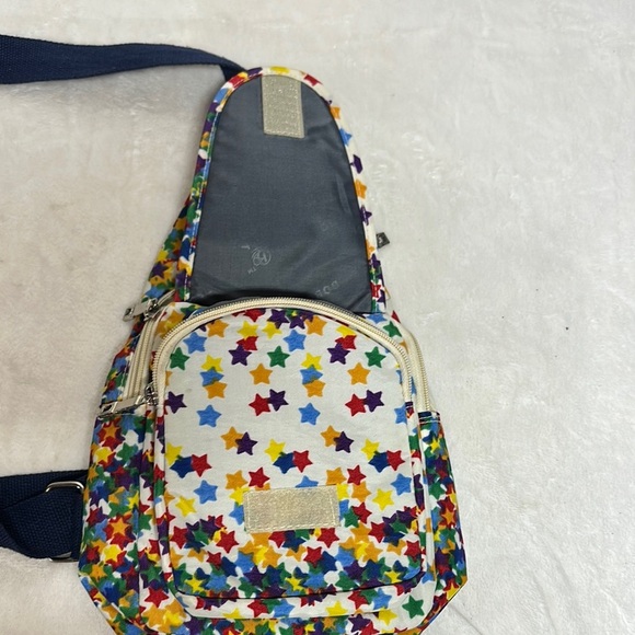 Blue and Yellow Mosaic Backpack with Adjustable Strap - Picture 5 of 10